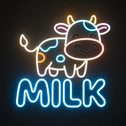 Cow Milk LED Neon Sign Garage Neon Sign main product image