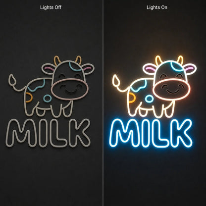 Cow Milk LED Neon Sign Garage Neon Sign - Shineneon