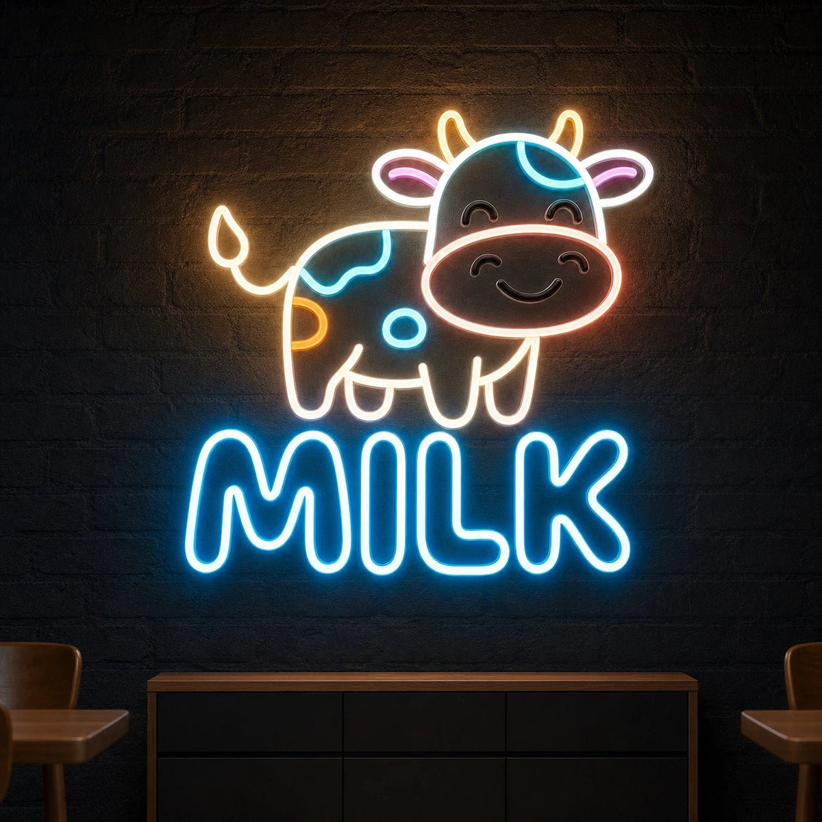 Cow Milk LED Neon Sign Garage Neon Sign - Shineneon
