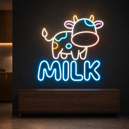 Cow Milk LED Neon Sign Garage Neon Sign - Shineneon