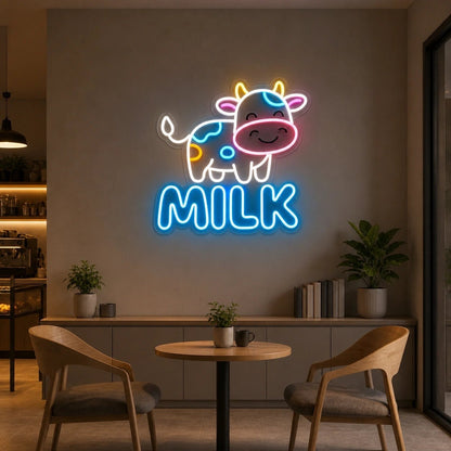 Cow Milk LED Neon Sign Home Bar Wall Decoration - Shineneon