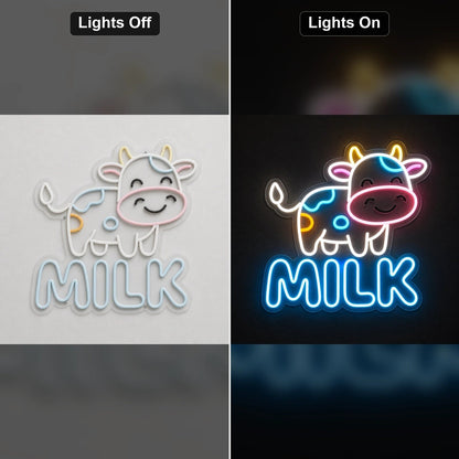 Cow Milk LED Neon Sign Home Bar Wall Decoration - Shineneon
