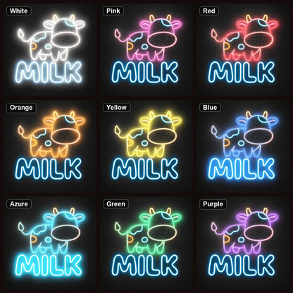 Cow Milk LED Neon Sign Man Cave Neon Sign - Shineneon
