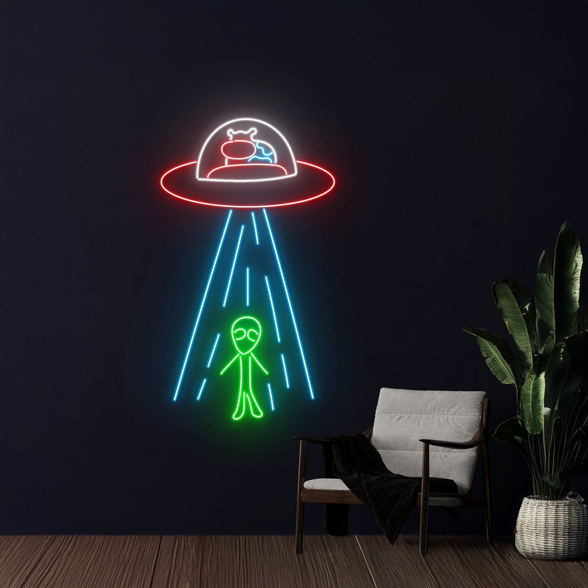 Cow Ufo Abduction Alien Neon Sign - Shineneon