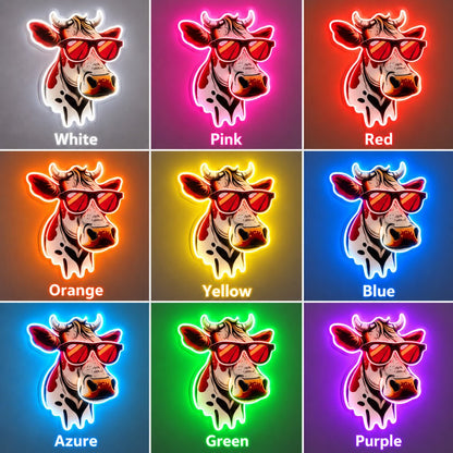 Cow With Sunglasses LED Neon Sign - Shineneon