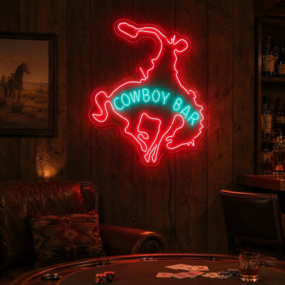 Cowboy Bar Bucking Bronco LED Neon Sign - Shineneon