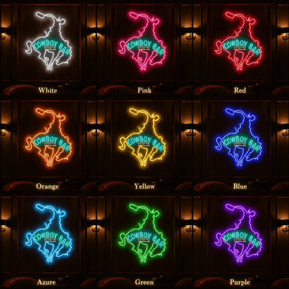 Cowboy Bar Bucking Bronco LED Neon Sign - Shineneon