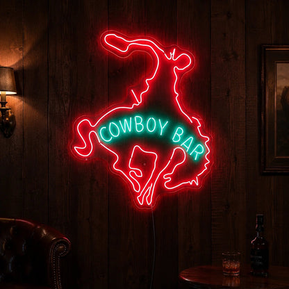 Cowboy Bar Bucking Bronco LED Neon Sign - Shineneon