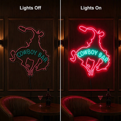 Cowboy Bar Bucking Bronco LED Neon Sign - Shineneon