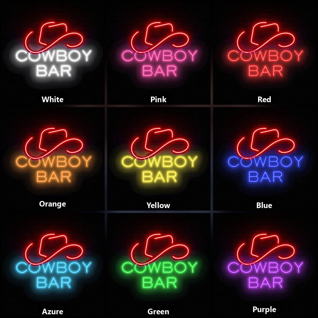 Cowboy Bar Hat Vintage LED Neon Sign - Shineneon