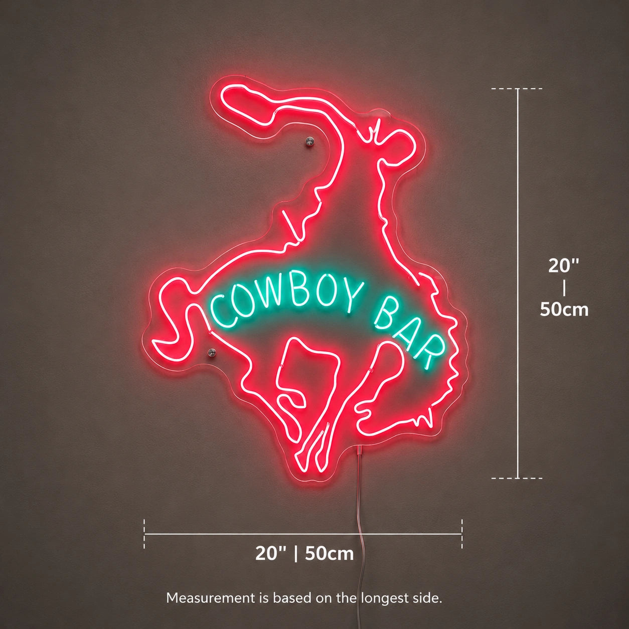 Cowboy Bar Rider Neon Sign LED Neon Sign size image