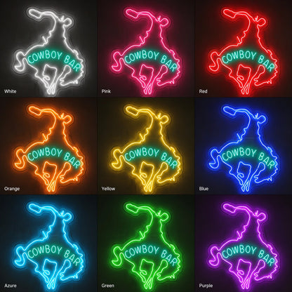 Cowboy Bar Rider Neon Sign LED Neon Sign color grid
