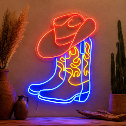 Cowboy Boot And Hat Neon Sign LED Neon Sign high-converting product image