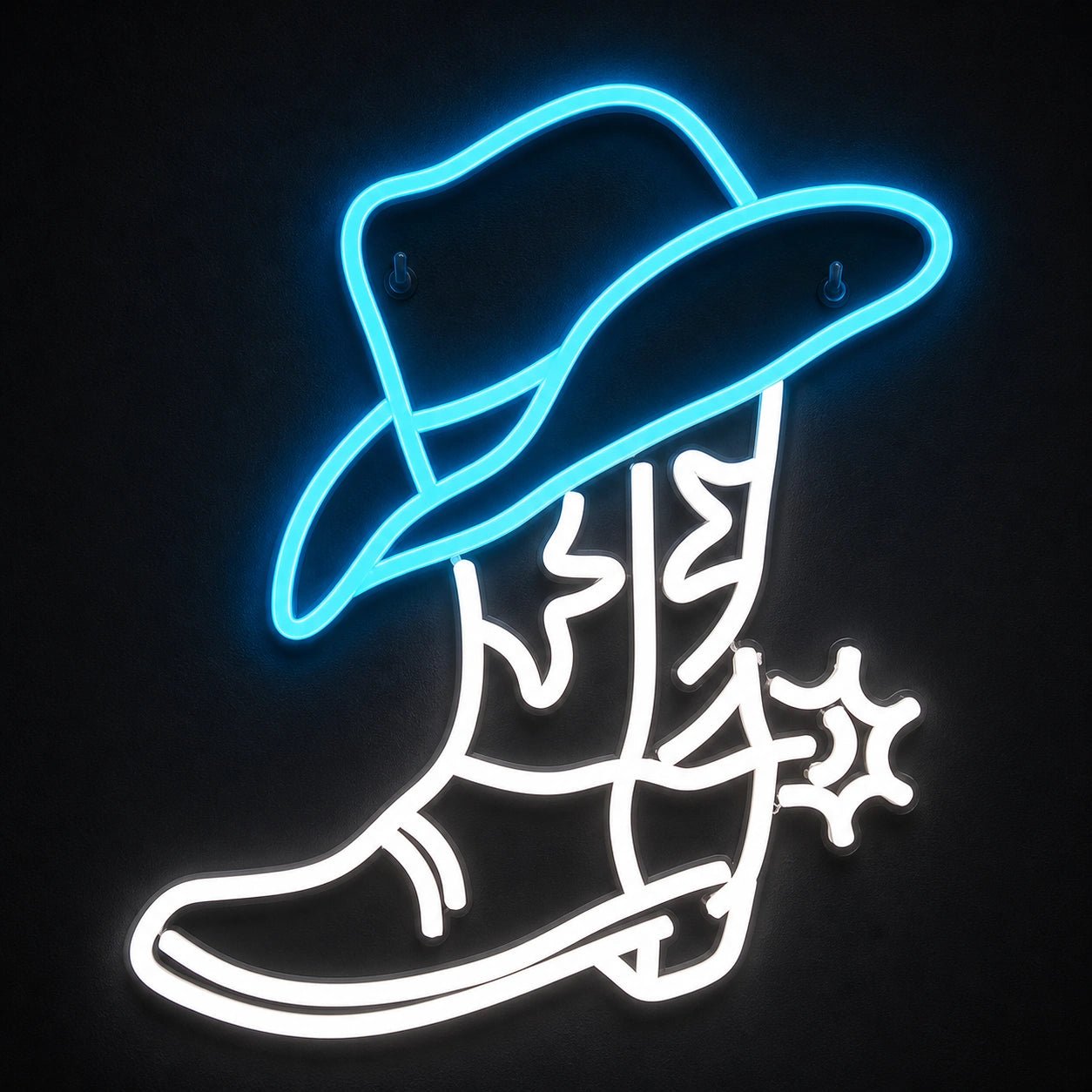 Cowboy Boot Hat Floral Spur Vintage LED Neon Sign - Shineneon