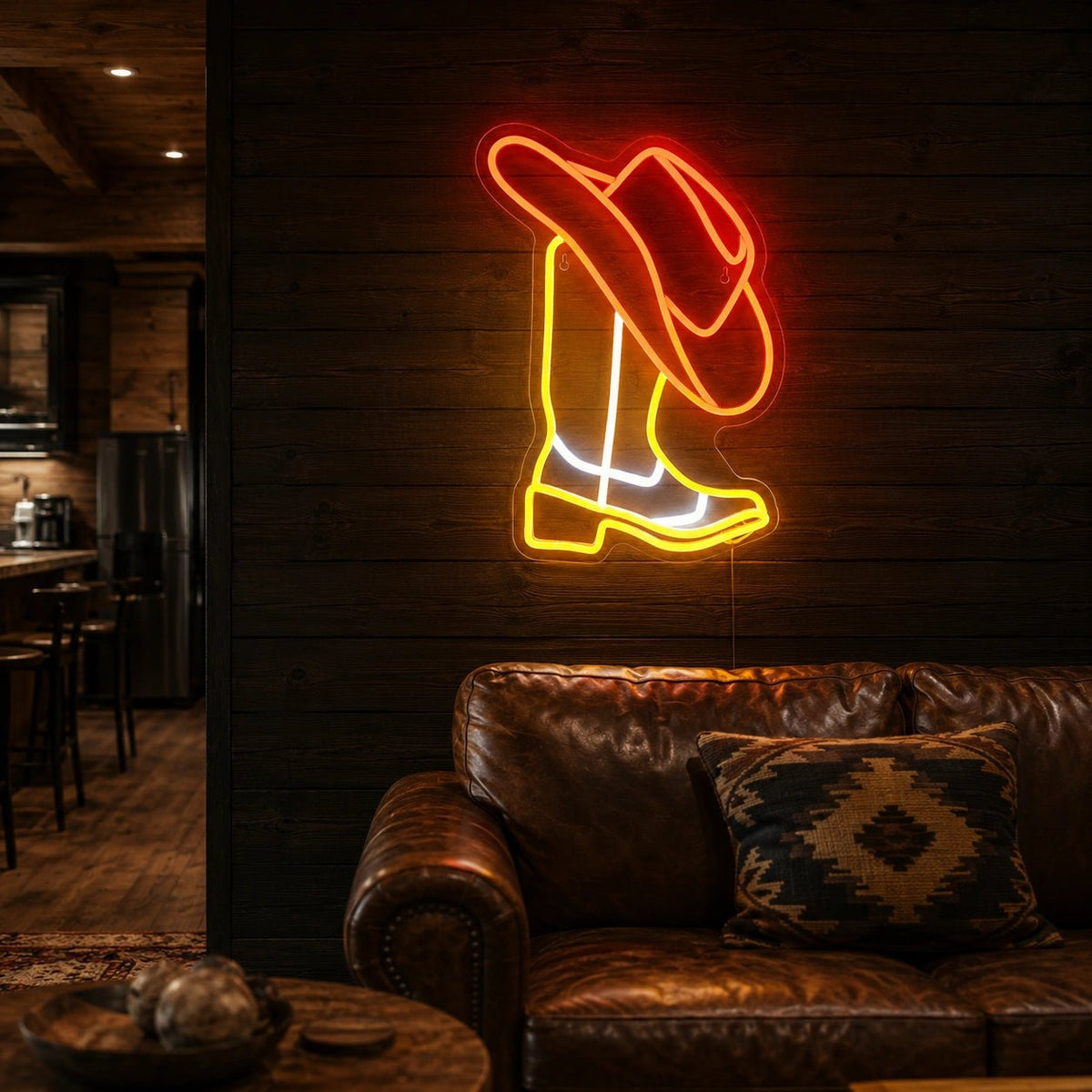 Cowboy Boot With Hat LED Neon Sign - Shineneon