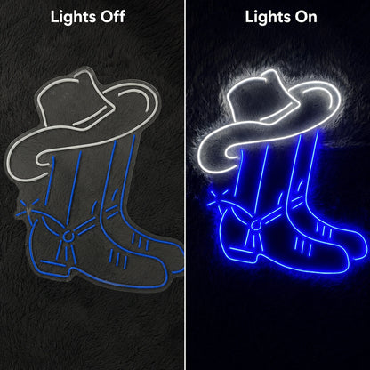 Cowboy Boots Wide Hat LED Neon Sign main product image