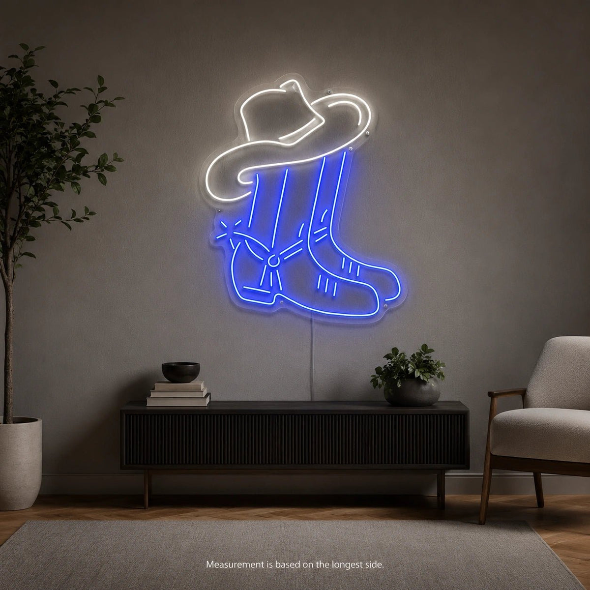 Cowboy Boots Wide Hat LED Neon Sign - Shineneon