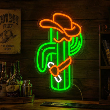 Cowboy Cactus Lasso LED Neon Sign - Shineneon