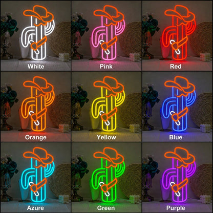 Cowboy Cactus Lasso LED Neon Sign - Shineneon
