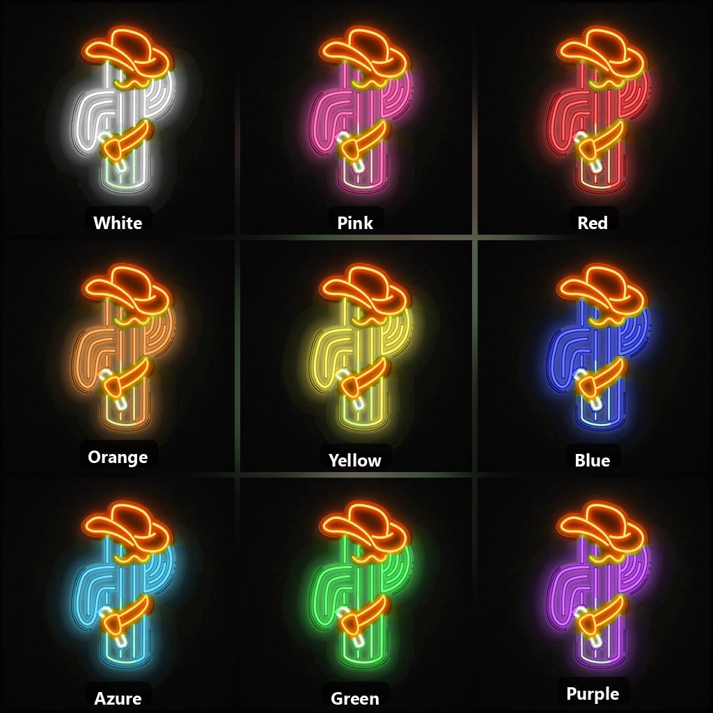 Cowboy Cactus Wall Vintage LED Neon Sign - Shineneon