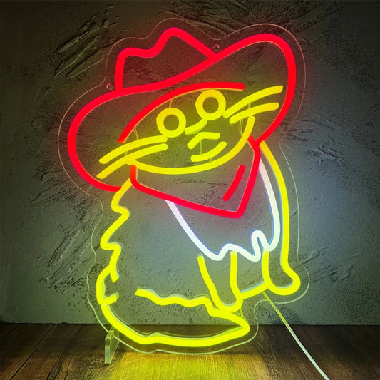 Cowboy Cat Led Sign Business Neon Sign