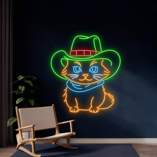 Cowboy Cat Neon Sign