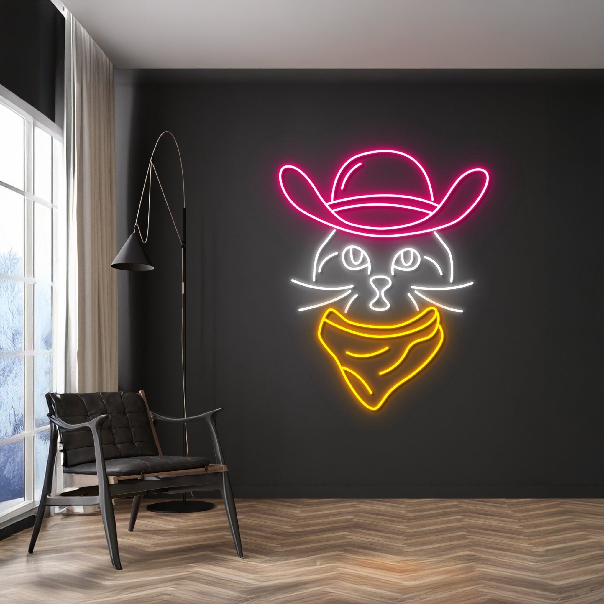 Cowboy Cat Neon Sign Wall Led Lights - Shineneon