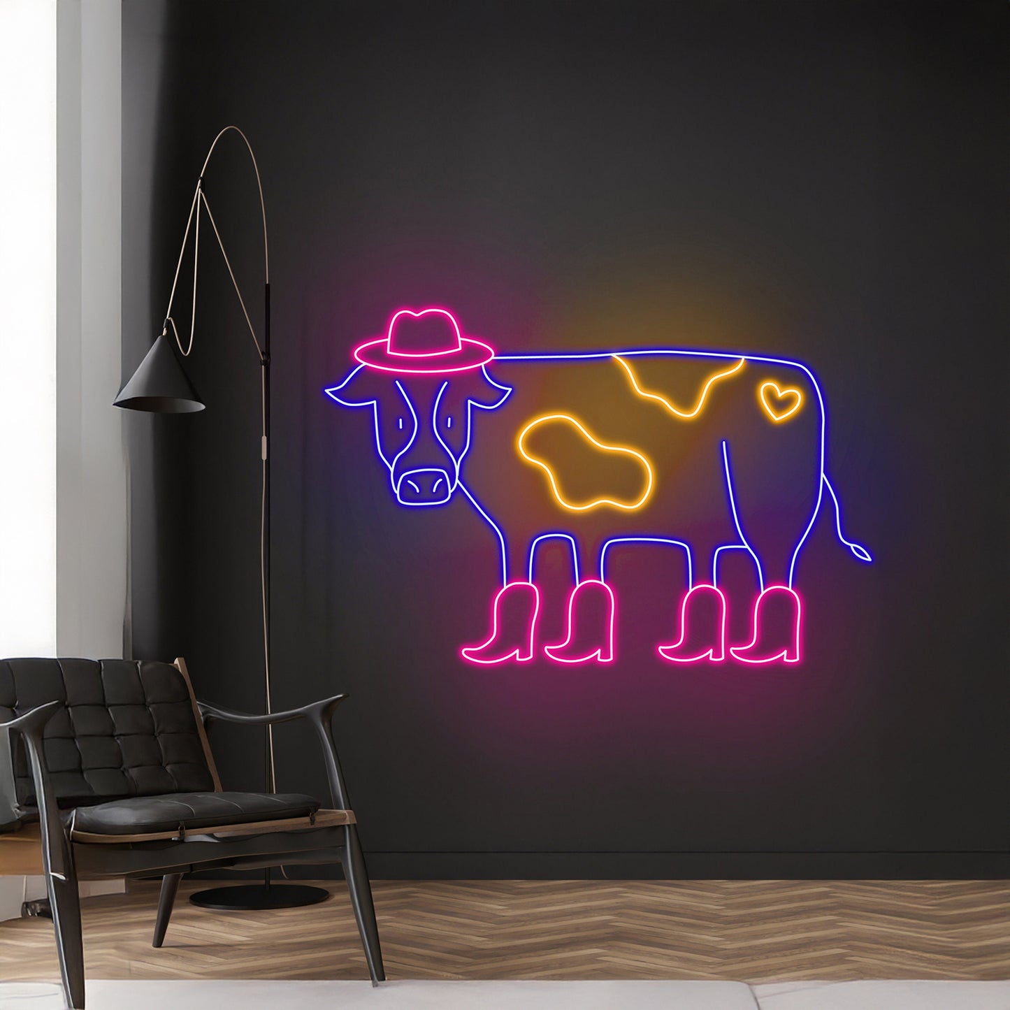 Cowboy Cow Neon Sign