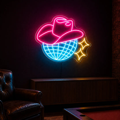 Cowboy Disco LED Neon Sign real lifestyle scene