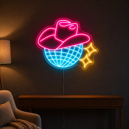 Cowboy Disco LED Neon Sign color grid