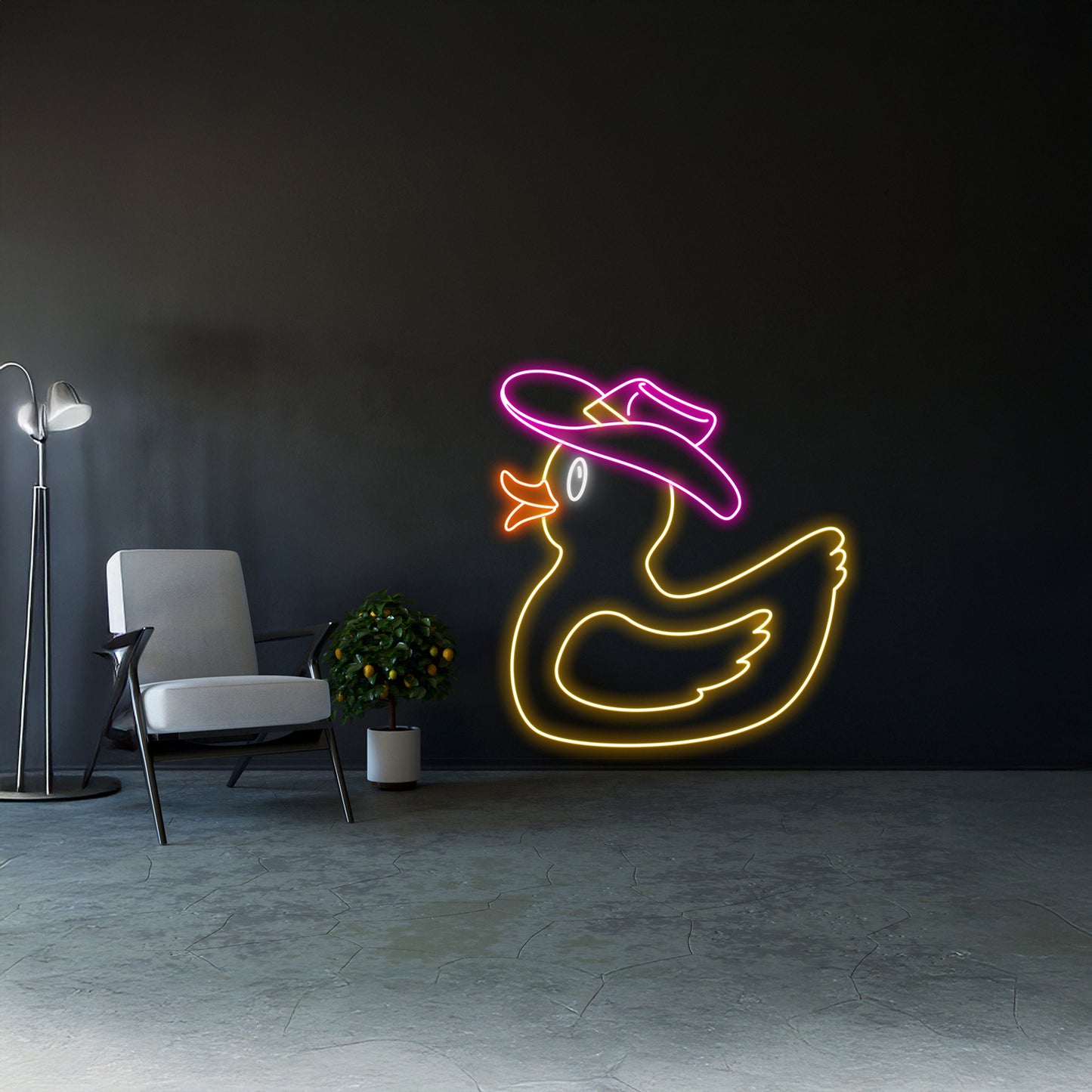 Cowboy Duck Neon Sign