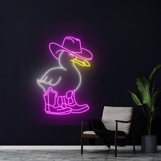 Cowboy Duck Neon Sign Duck Cowboy Led Sign