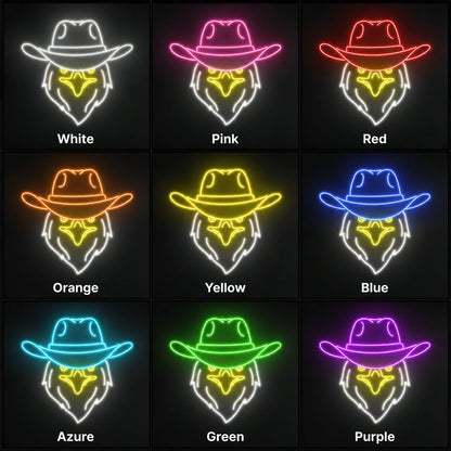 Cowboy Eagle Head Neon Sign LED Neon Sign color grid