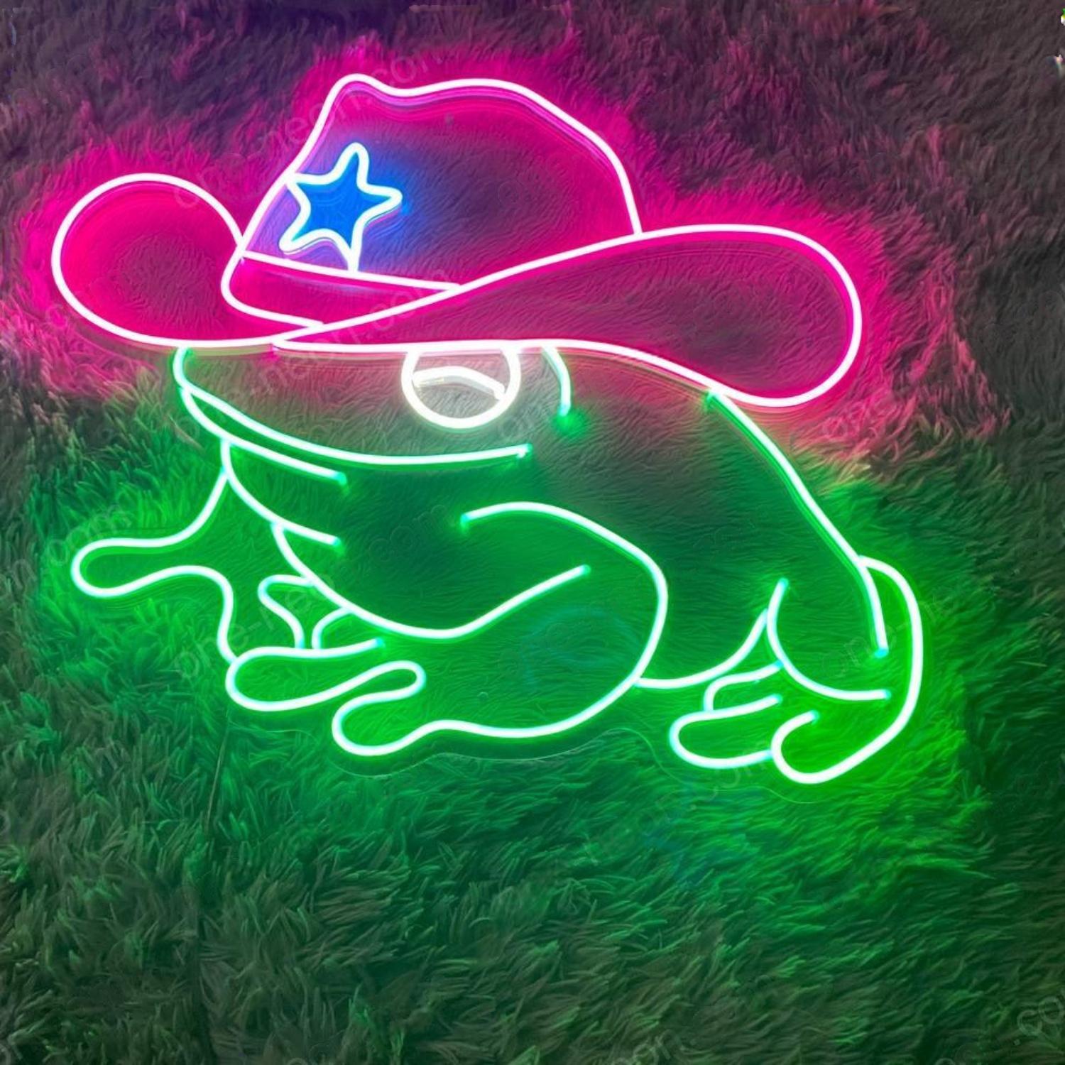 Cowboy Frog Multi-Color Led Neon Sign For Kids Room Theme Party Decor | Shineneon
