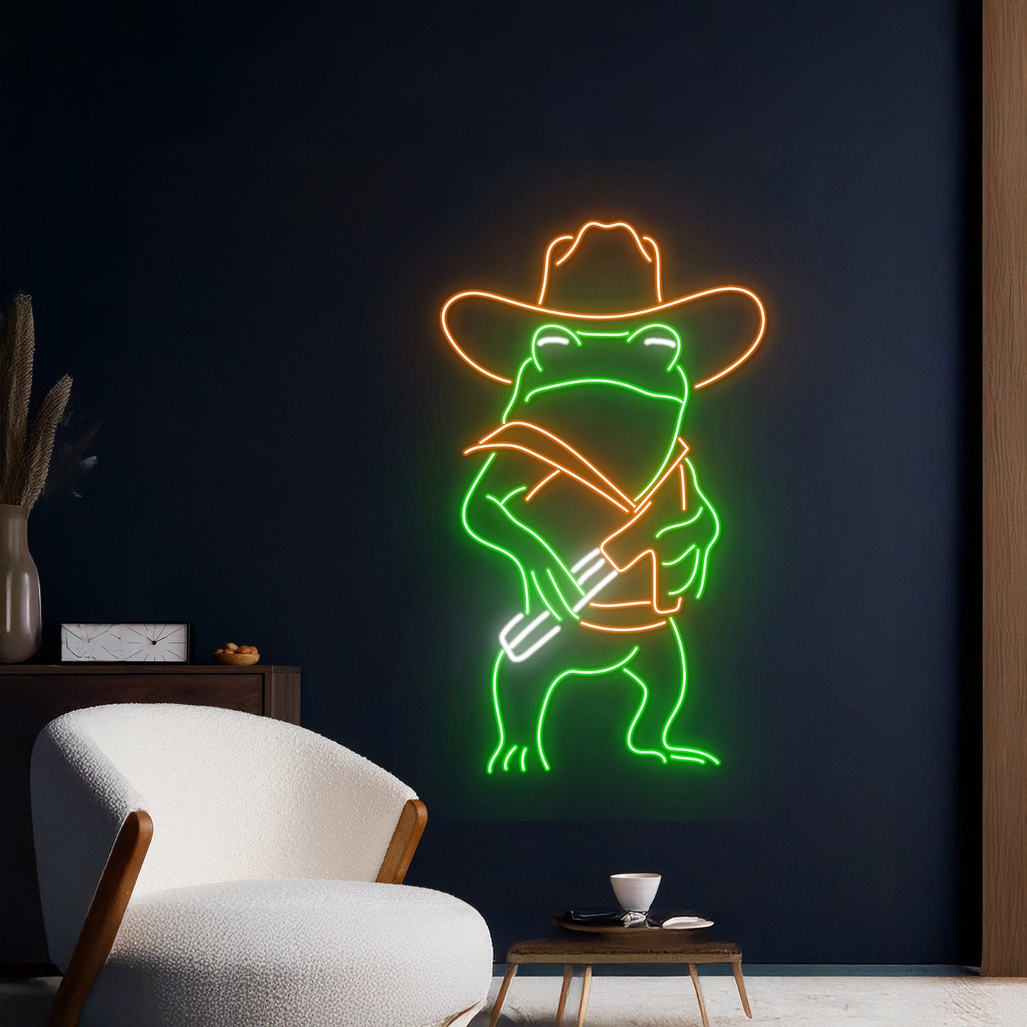 Cowboy Frog Neon Light