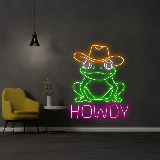 Cowboy Frog Neon Sign