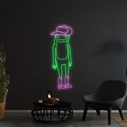 Cowboy Frog Neon Sign Cowboy Frog Led Light