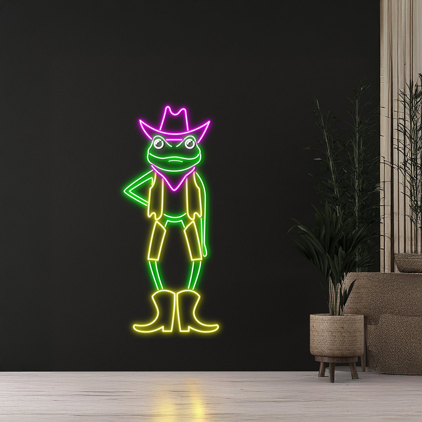 Cowboy Frog Neon Sign Cowboy Hat Boots Frog Neon Light