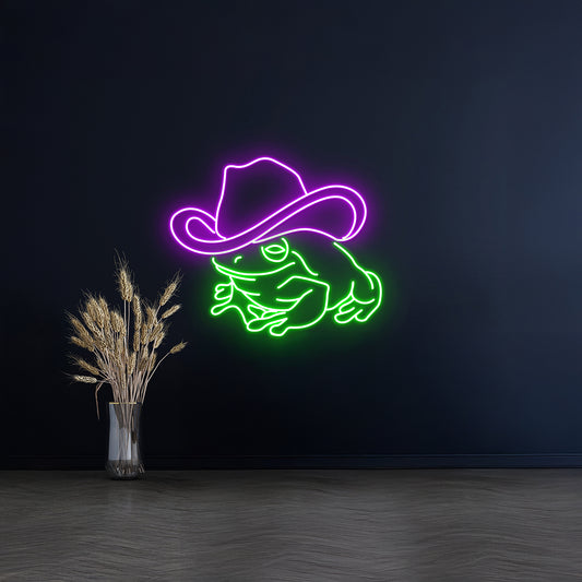 Cowboy Frog Neon Sign Fathers Day Gifts