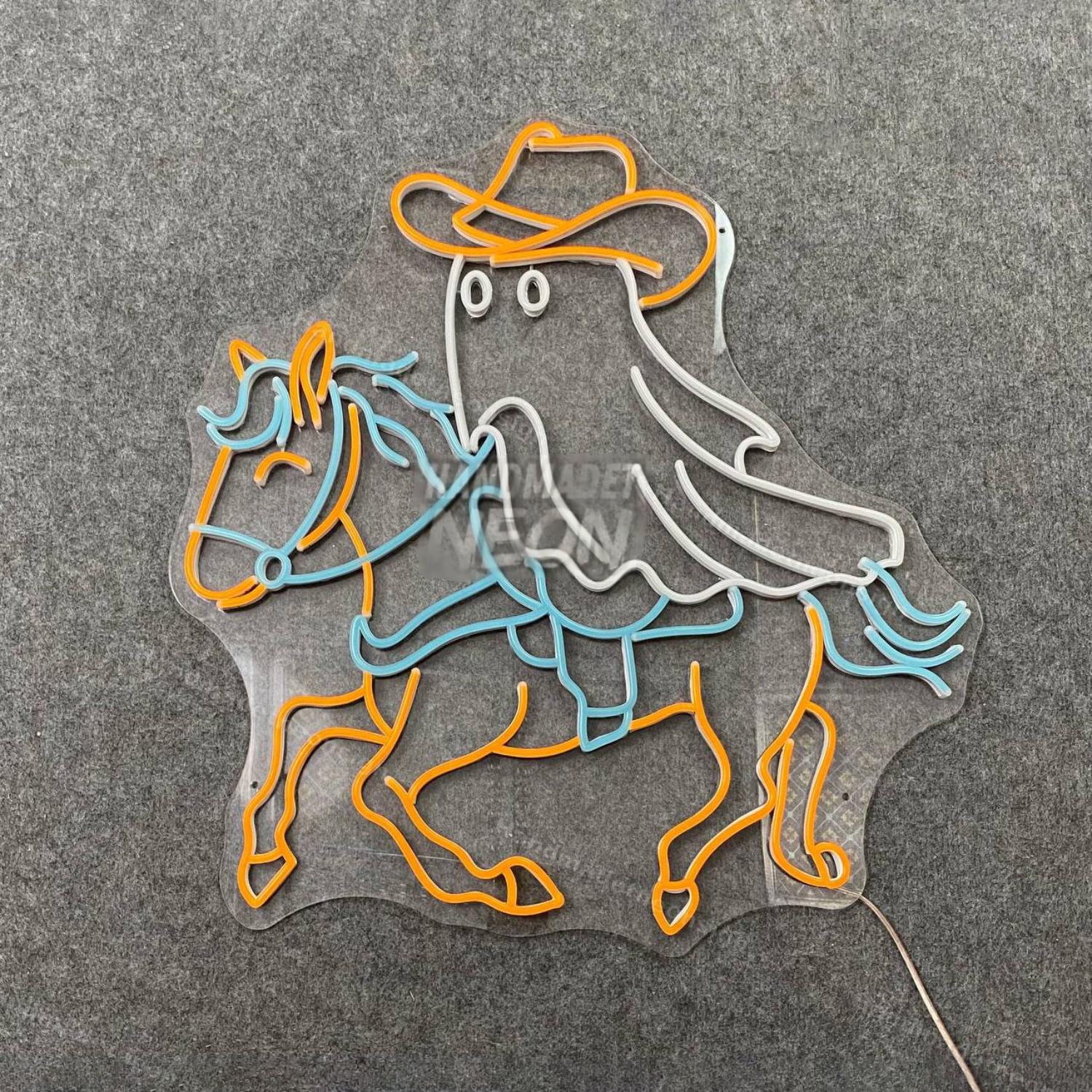 Cowboy Ghost Riding A Horse Led Neon Sign Led Decor | Shineneon