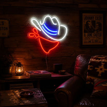 Cowboy Hat And Bandana LED Neon Sign size image