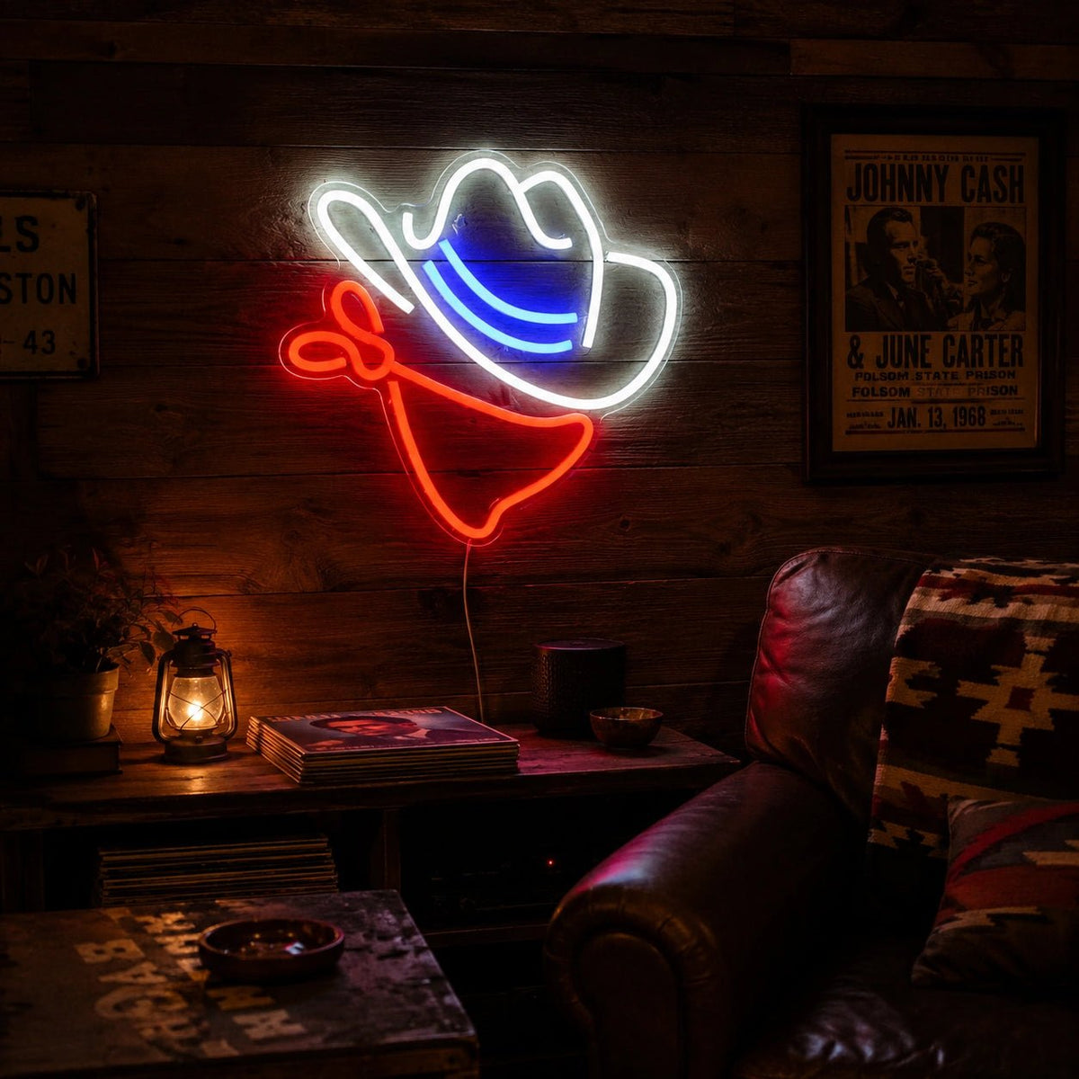Cowboy Hat And Bandana LED Neon Sign - Shineneon