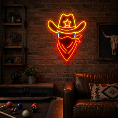 Cowboy Hat Bandana LED Neon Sign size image