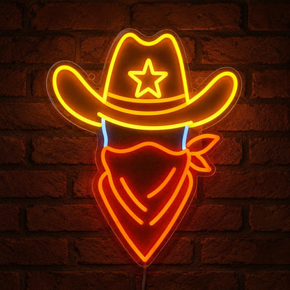 Cowboy Hat Bandana LED Neon Sign - Shineneon