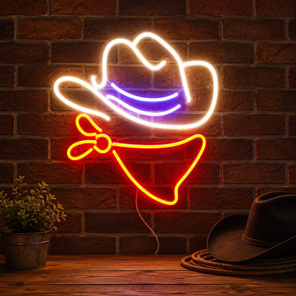 Cowboy Hat Bandana LED Neon Sign Garage Neon Sign high-converting product image