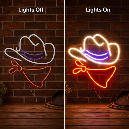 Cowboy Hat Bandana LED Neon Sign Garage Neon Sign main product image