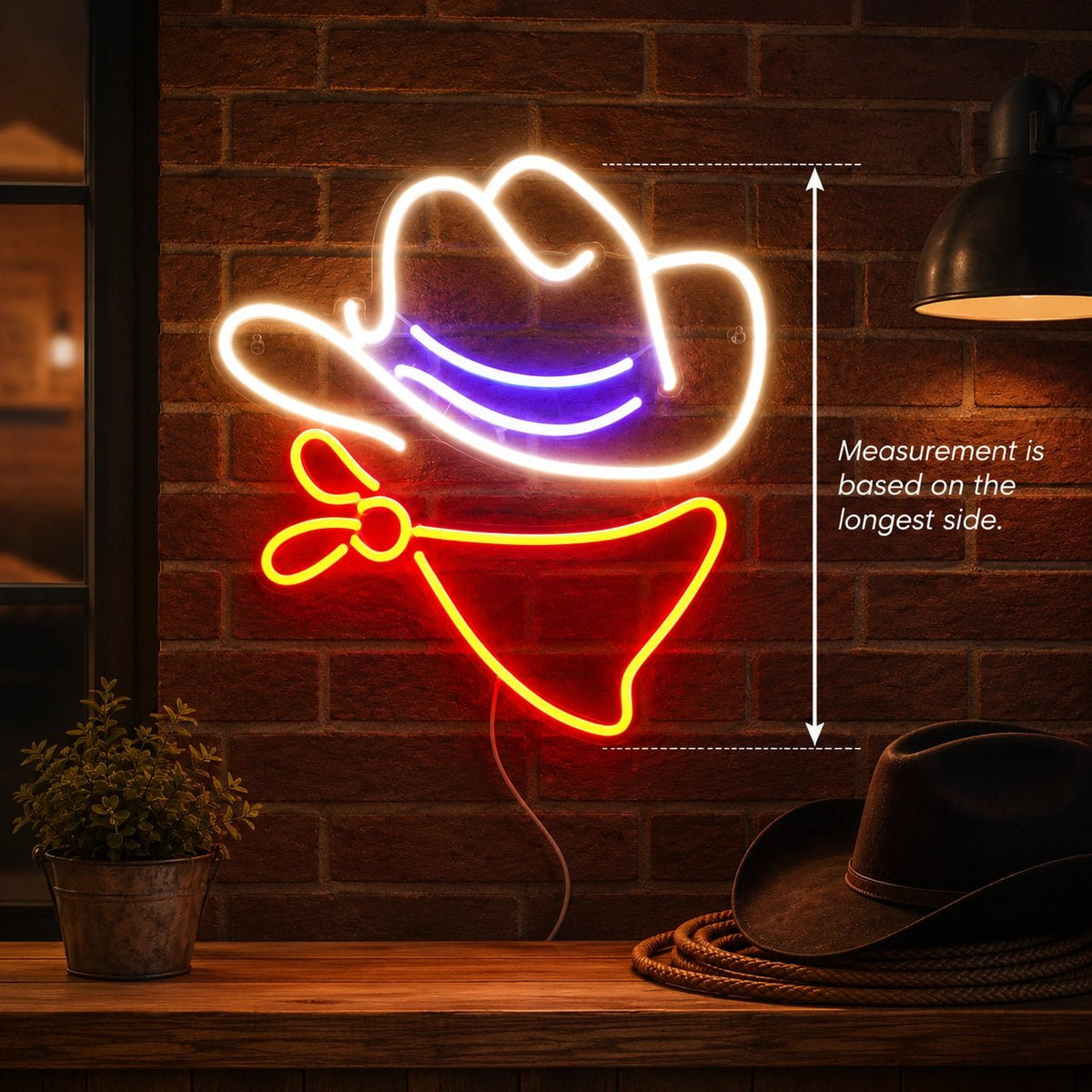 Cowboy Hat Bandana LED Neon Sign Garage Neon Sign - Shineneon
