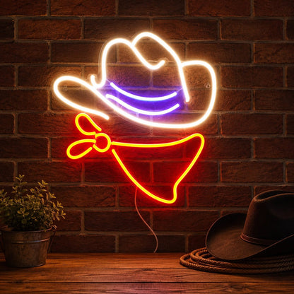 Cowboy Hat Bandana LED Neon Sign Garage Neon Sign - Shineneon