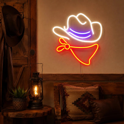 Cowboy Hat Bandana LED Neon Sign Garage Neon Sign - Shineneon