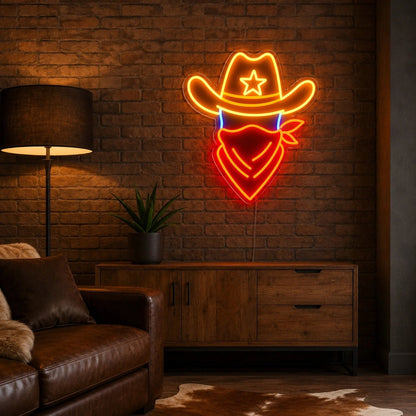 Cowboy Hat Bandana LED Neon Sign Man Cave Neon Sign - Shineneon